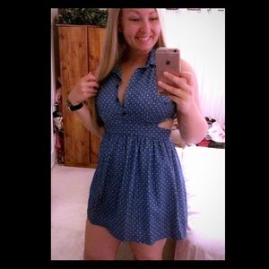 Blue polka dot dress